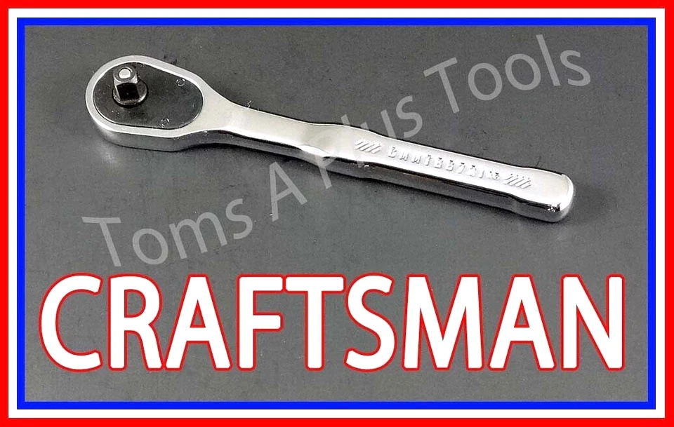 CRAFTSMAN TOOLS 1/4 FULL POLISH Thin Profile 72 Tooth Ratchet socket wrench !! - Image 2 of 4