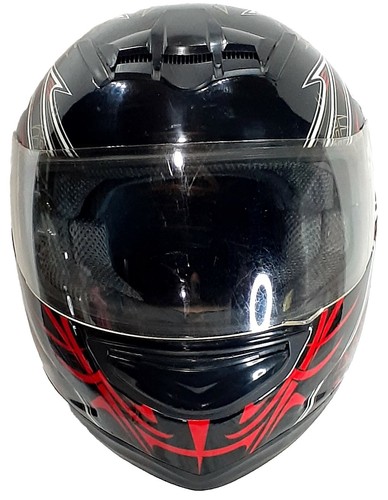 EVOS FMVSS 218 DOT MOTORCYCLE HELMET SIZE MEDIUM (57-58cm) Black Red White Gold - 第 1/14 張圖片
