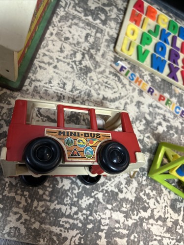 Vintage Fisher Price Little People Schulhaus Vintage 1971 Bus Schreibtisch Schaukel Buchstaben - Bild 13 von 24