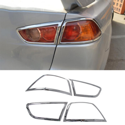 Chrome Rear Tail Light Lamp Frame Trim For Mitsubishi Lancer Evolution 2007-2017