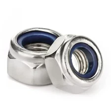 50Pcs M6 Nylon Insert Lock Nuts 304 Stainless Corrosion-Resistant Heavy Duty