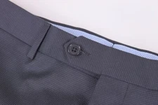 Zanella NWT Pn12 Flat Front Dress Pant In Dark Gray Birdseye Wool Size 38