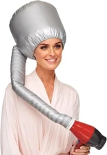 Portable Hair Dryer Bonnet Attachment for Hair Styling, Hair Color, silver