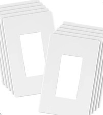 LIDER Matte Finish Decorator Switch Cover, Screwless Wall Plate, 1-Gain- 10 Pack