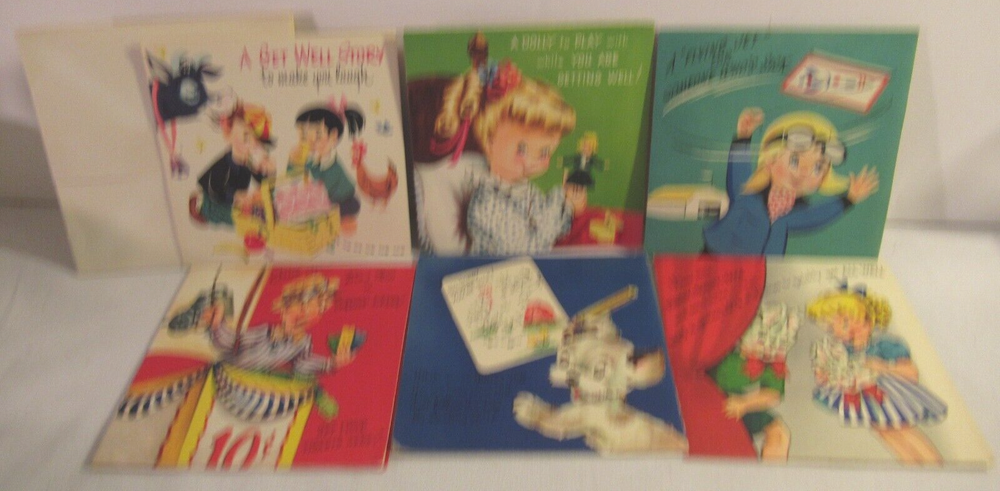 MIDCENTURY VTG TOYCARDS NOVELTY GET WELL CARD, PUZZLE GAMES, UNUSED W ENVELOPE