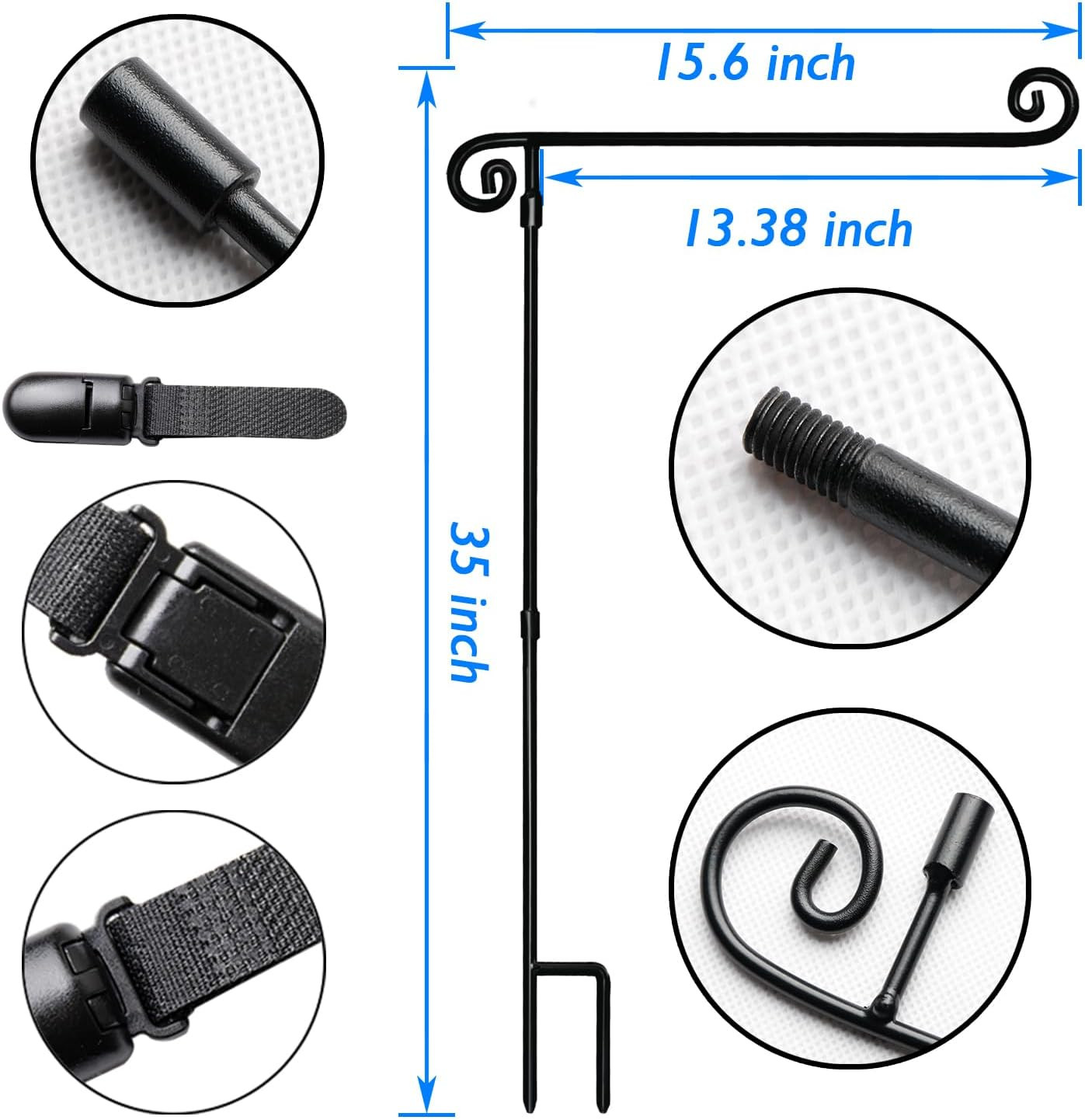 Garden Flag Stand, Yard Flag Holder,Garden Flag Hanger,Banner Pole with One Tige