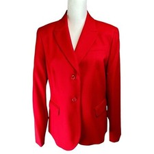 PENDLETON Red Wool Blazer Jacket 16 Heritage Classic Preppy Office Work Career