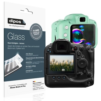 2x Schutzfolie für Akaso Brave 4 Pro matt - Anti-Shock 9H Folie dipos Glass