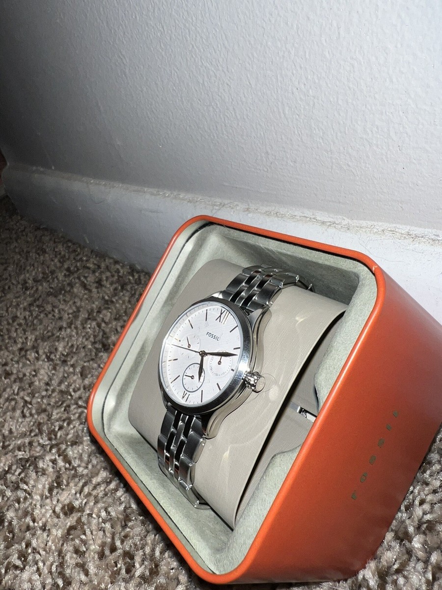 New Fossil Couple Set His & Her Silver Watch Fenmore 