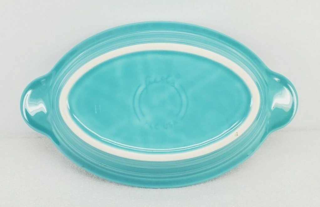 INDIVIDUAL CASSEROLE OVAL BOWL turquoise blue FIESTA WARE 16oz NEW