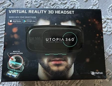 Utopia 360 Virtual Reality 3D Headset ReTrak Works With Smartphones New 