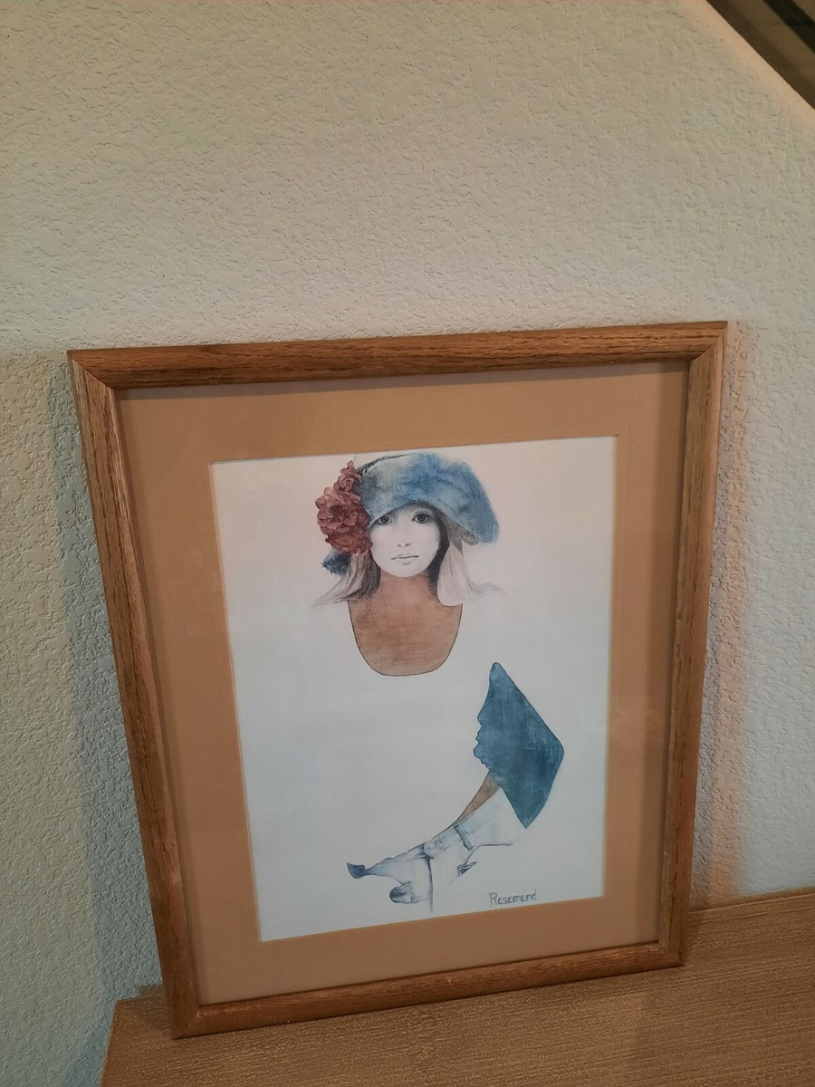 Christine Rosamond Denim and Silk Art Print Framed with Glass | eBay