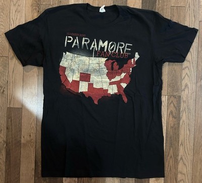 Y2K Summer 2010 Paramore Fan Club T-Shirt Black Hayley Williams Music Tour Rock 