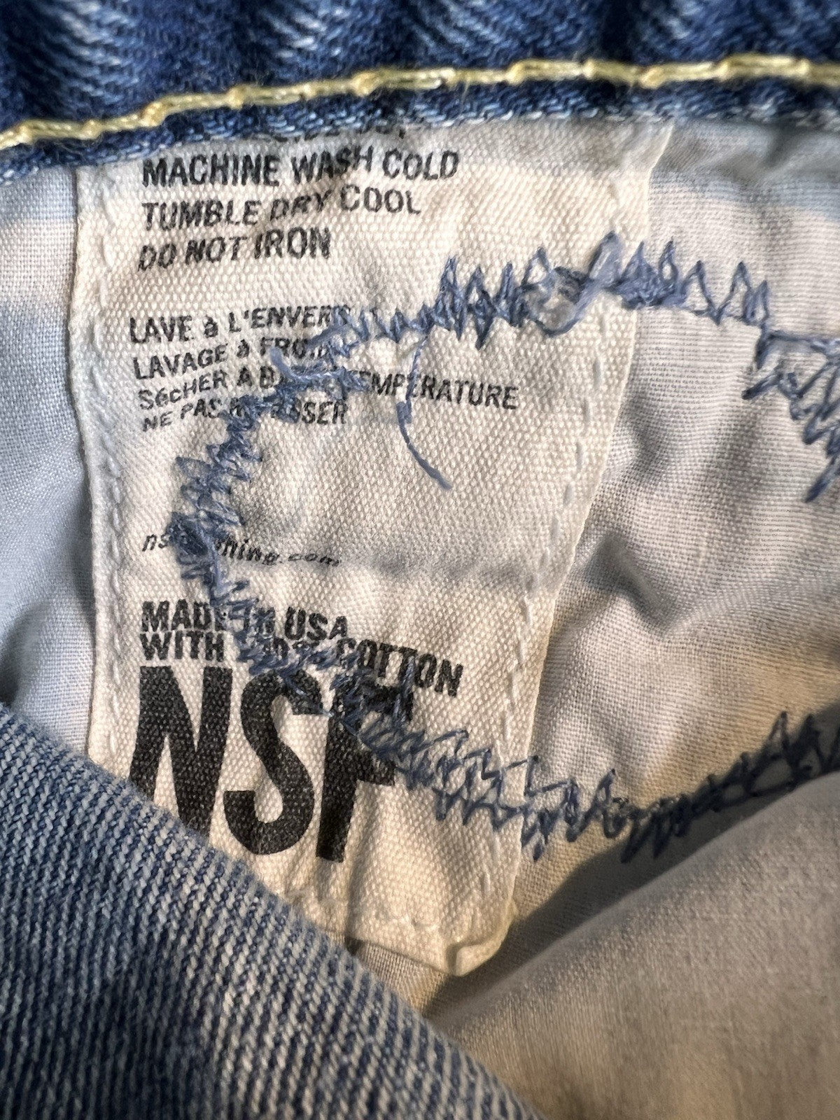 NSF Straight Slouch Patchwork Button Fly Jeans Wo… - image 3