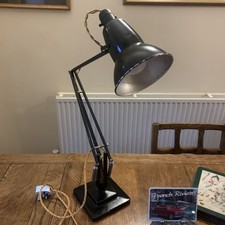 Vintage Herbert Terry Anglepoise 1227 2 Step Desk Lamp Light Black  Working