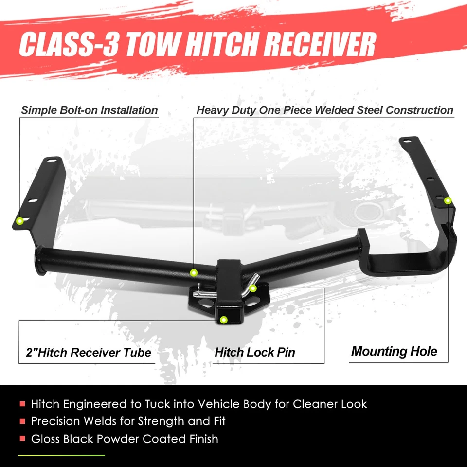 Class-3 Trailer Tow Hitch Receiver 2" for RX350 RX400h Highlander RX330 04-09 - Image 2 of 4