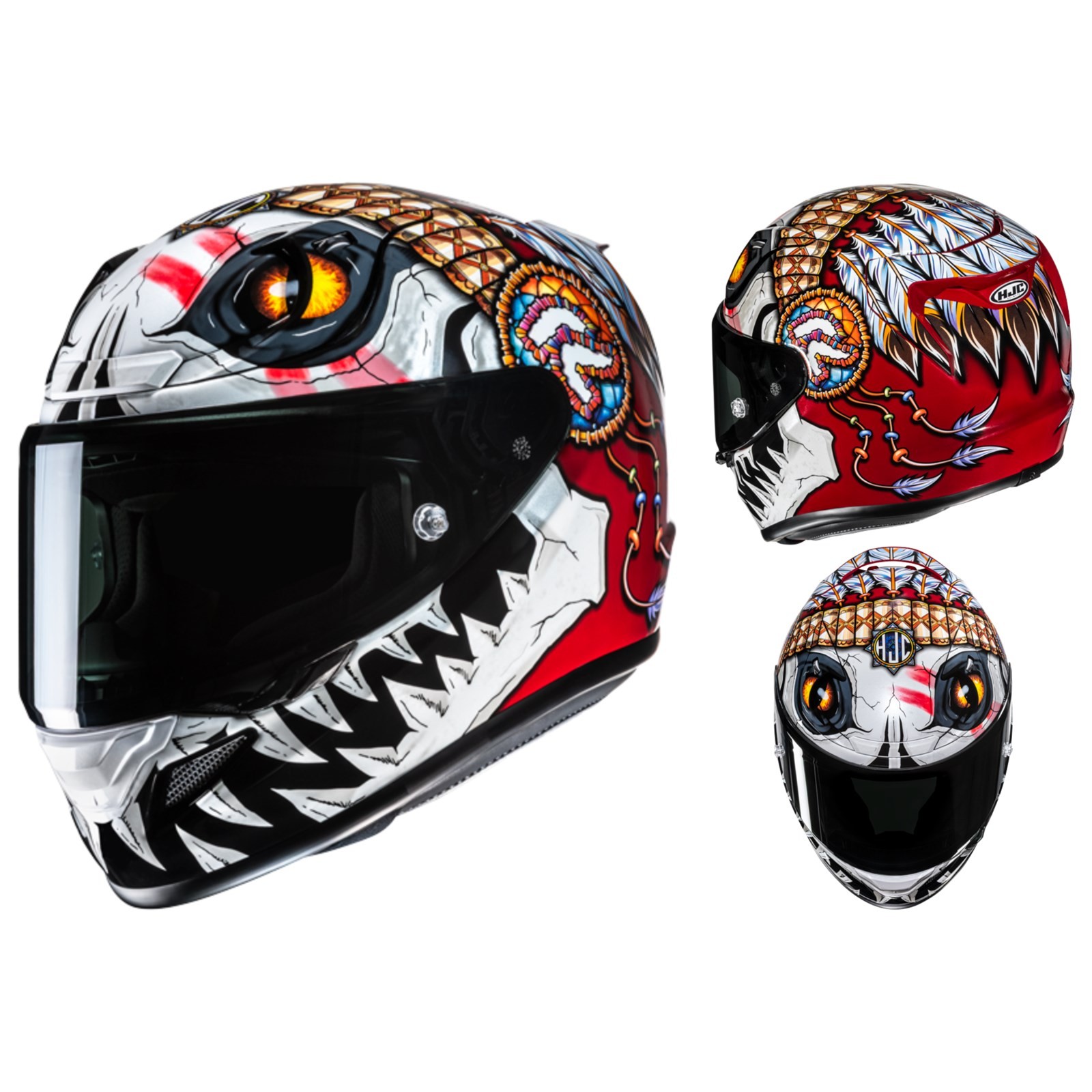 HJC - Motorcycle Helmet M - Rpha 12 Kepina MC1 - Integral - Red White Black