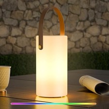 Solar Table Lamp Outdoor Lantern 2 in 1 Rechargeable Battery Operated Brown