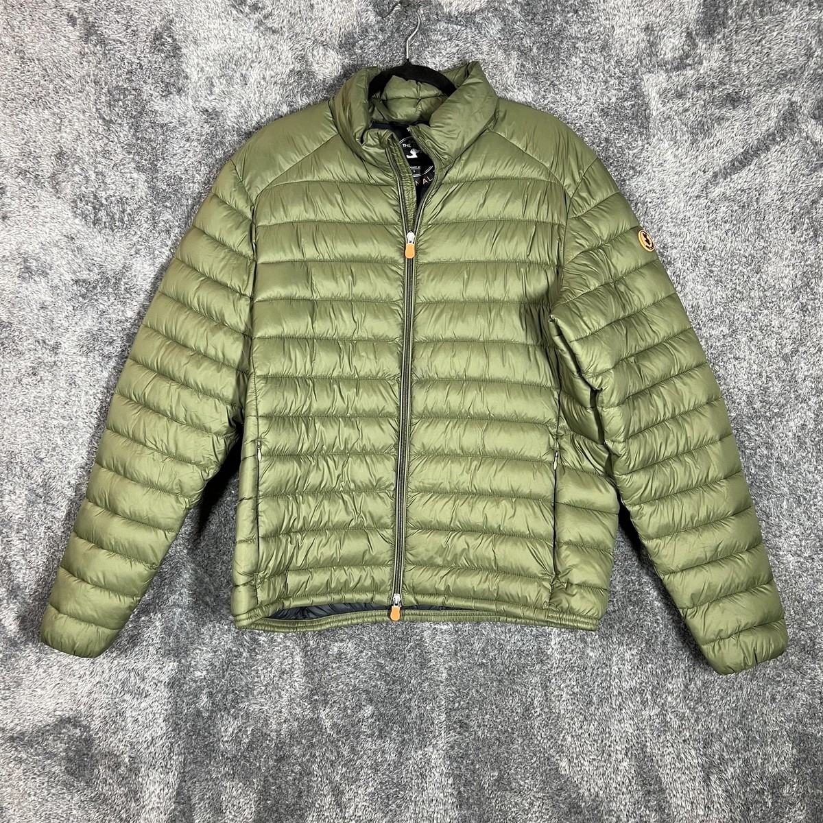 Save The Duck Ultra Light Jacket Mens Large Green Puffer Plumtech 
