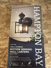Hampton Bay Bayside 9.5 in. Black Motion Sensor Outdoor Wall Lantern 3N