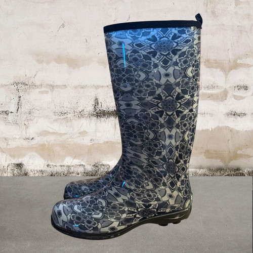Kamik Black & White Rain Boots Size 9 - Picture 2 of 8