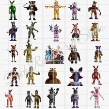 Five Nights At Freddy Waterslide Finger Nail Decals Instructions (set of 50) SS