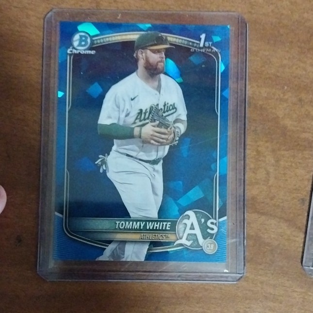 Bowman 2025 Chrome Sapphire Rookie 1st Tommy White Insert #BCP-251 Athletics