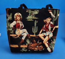 Unbranded Medium Black Purse Cowboy Horse Western Cowgirl Ranch, Jeweled NWOT