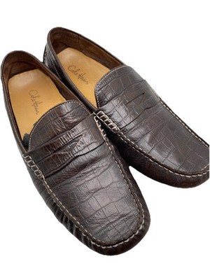 Men's Cole Haan Loafer Sz 10 M Croc Leather C066844 Driving Moccasin Penny Shoe