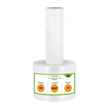 36 Rolls 3" x 1000' 90 Ga Extended Core Mini Stretch Wrap Banding Film Clear