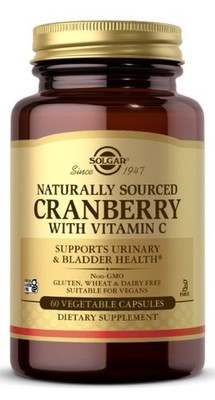 Natürliche Cranberry mit Vitamin C 60 Gemüsekapseln für Immunität Solgar