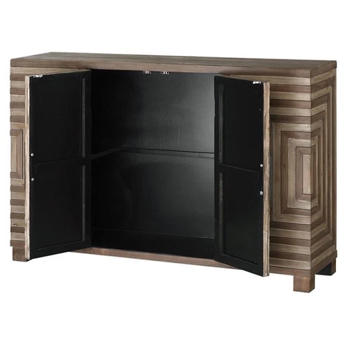 Uttermost Layton Wood and Metal Geometric Accent Console Table in Natural - Picture 5 of 9