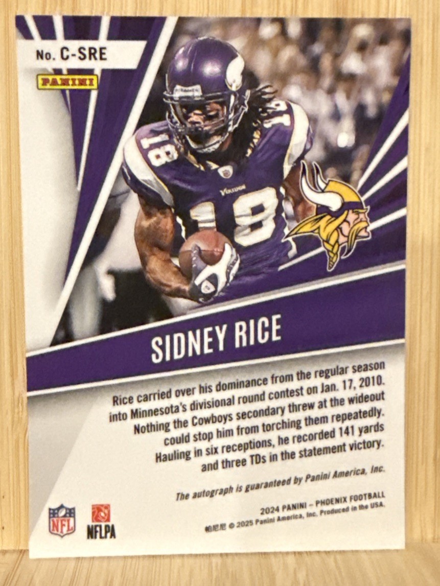 2024 Panini Phoenix International Stars Sidney Rice Calligraphy Auto #C-SRE 