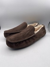 New UGG Ascot Espresso Suede Slip-On Loafer Moccasin Slippers Mens Sz 18 / EU 52