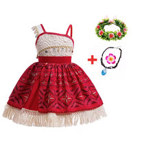 Moana Girls Costume Dress Up Outfit Disney Princess Halloween Costume Set