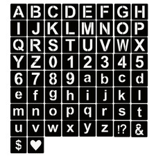 YEAJON 1 Inch Letter Stencils Symbol Numbers Craft Stencils, 66 Pcs 1