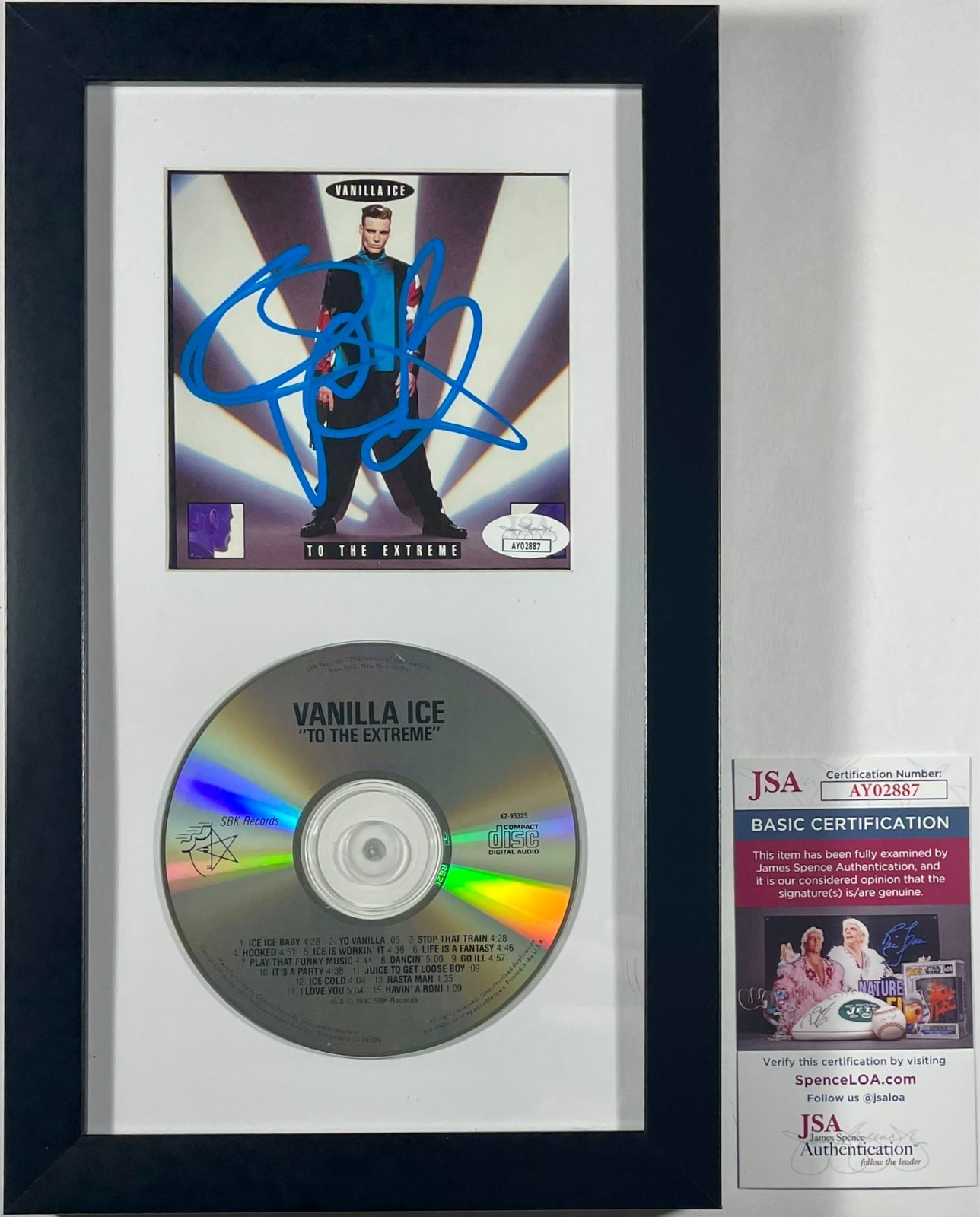 Vanilla Ice Autographed Signed To The Extreme CD Booklet Framed Matted Display Auto JSA COA 