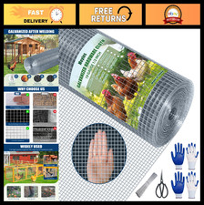 Galvanized Hardware Cloth 1/2" x 50ft - 19 Gauge Welded Wire Mesh for Poultry Fe