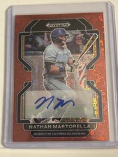 Nathan Martorella 2023 Prizm Draft Picks Red Auto /99 Marlins Prospect