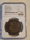 1891 cc morgan dollar NGC VG Details Rim Damage