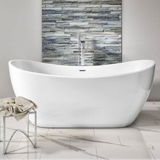 Nuie Bolsena Double Ended Freestanding Bath 1600 x 750mm White