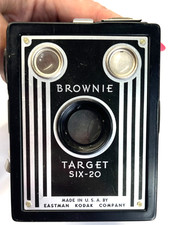 Vintage Eastman Kodak Brownie Target Six-20 Box Camera 1941 Art Deco w/Manual