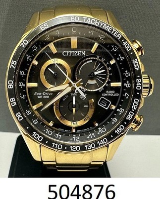 Citizen Men's Watch Gold Tone Eco-Drive WR 200 Steel Base Sapphire E660-S123518