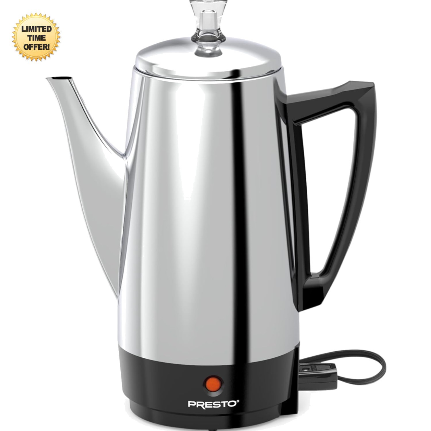 Presto 02811 Stainless Steel 12-Cup Electric Coffee Percolator