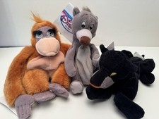 Disney Store Jungle Book Mini Bean Bag Plush Lot Baloo King Louie 8" NWT Bagheer