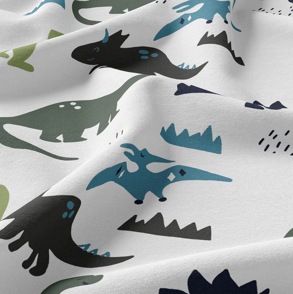 Conjunto de lençóis queen Sweet Jojo Designs 4 peças (dinossauro verde azul) para meninos, crianças - Imagem 3 de 4