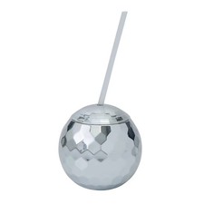 20 oz. Disco Ball-Shaped Reusable BPA-Free Plastic Cups with Lids  Straws - 6 C