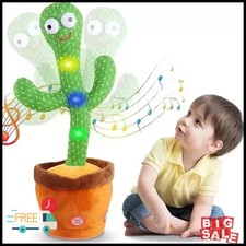 Dancing Cactus Repeat Talk Sing Glow Interactive Plush Toy for Kids
