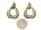 925 Sterling Mexico Dulce Ribbed Articulating Hoops 2” Large and Heavy — photo 5