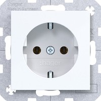Hager WAS1100WG Steckklemmen A.X/C.X Lichtweiß GläNzend Steckdose Schuko